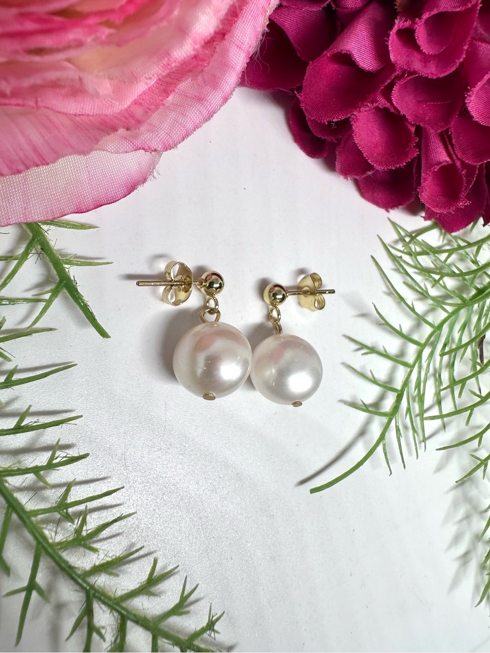 NEW⚜️Freshwater Pearl Single Drop Earrings - Picture 2 of 5